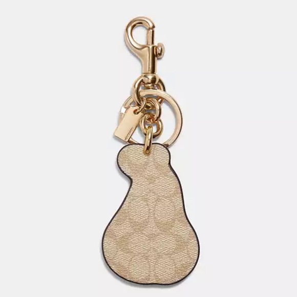 Coach Pear Bag Charm In Signature Canvas Style C8249 - Picture 3 of 10